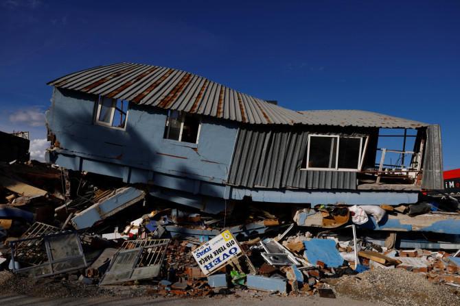 Ein zerstörtes Geschäft im Industriegebiet Antakya Kucuk Sanyi Sitesi nach dem tödlichen Erdbeben in Antakya