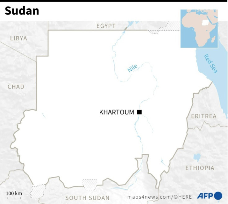 Karte des Sudan mit der Hauptstadt Khartum.