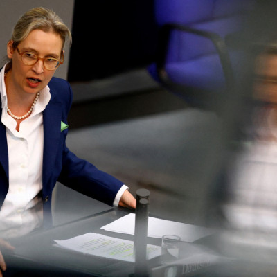 AfD-Fraktionschefin Alice Weidel spricht vor dem Bundestag in Berlin
