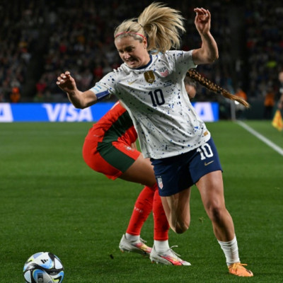 Lindsey Horan im Einsatz für die USA beim Unentschieden gegen Portugal bei der Frauen-Weltmeisterschaft