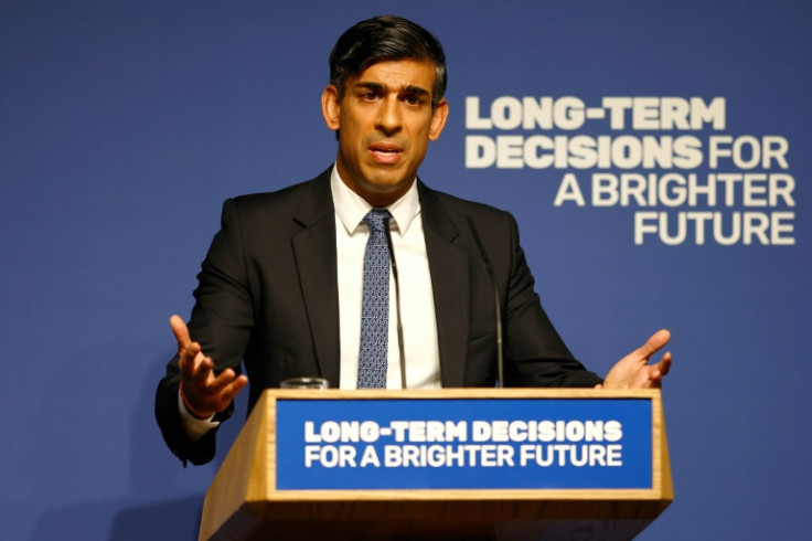 Der britische Premierminister Rishi Sunak hält am 26. Oktober 2023 in London eine Rede zum Thema Künstliche Intelligenz (KI). Der britische Premierminister Rishi Sunak sagte am Donnerstag, dass die Regierung „ehrlich“ zu den Risiken sein müsse, die von kü